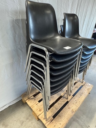 Ca. 15x Kantinestoel Berico Plast, Helene 1004/a, zwart